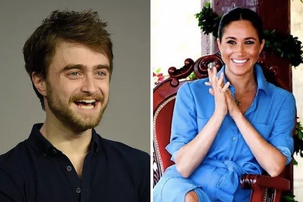 O ator Daniel Radcliffe e a Duquesa de Sussex Meghan Markle (Foto: Getty Images)