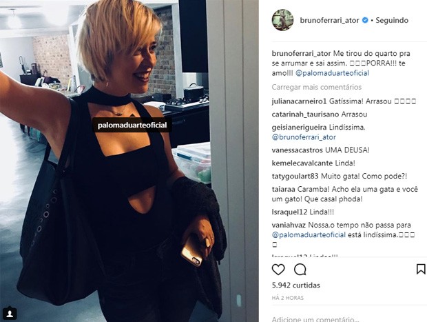 Paloma Duarte ganha elogio do marido, Bruno Ferrari (Foto: Reprodução/Instagram)
