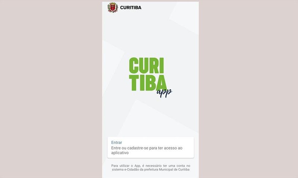 Curitiba App reúne serviços municipais, de acordo com a prefeitura — Foto: Reprodução