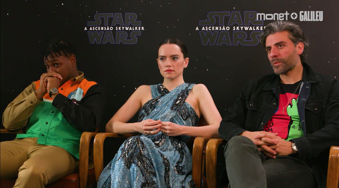 O elenco de Star Wars: John Boyega, Daisy Ridley e Oscar Isaac  (Foto: Reprodução)