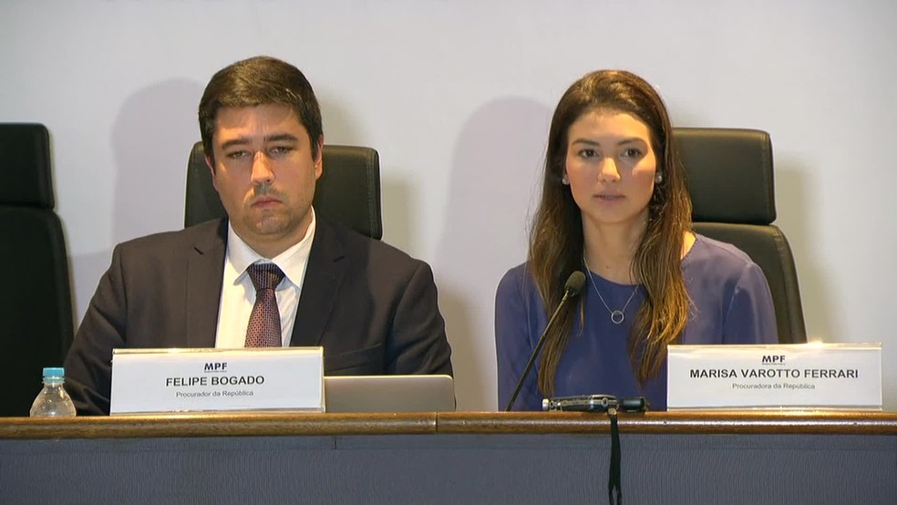 Procuradores Felipe Bogado e Marisa Varotto Ferrari, do MPF (Foto: Reprodução/GloboNews)