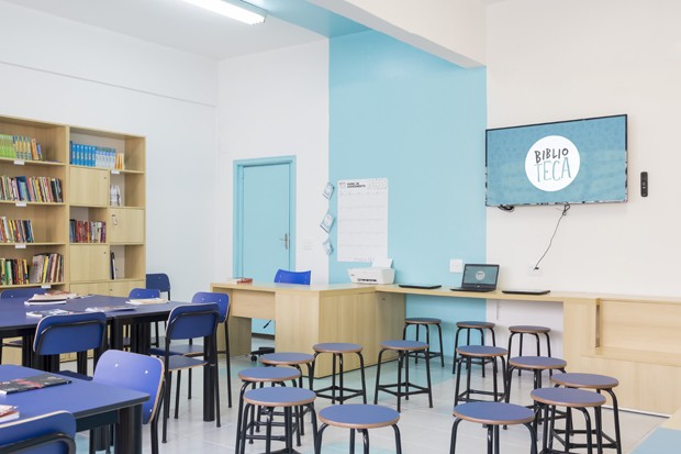 Projeto leva cores e espaços de leitura para escolas municipais em Santos (Foto: Renata Mosaner /  Divulgação )