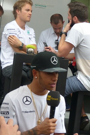 Hamilton e Rosberg em Interlagos (Foto: Fred Sabino)