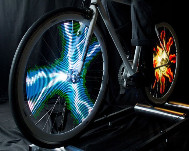 LEDs trazem animações para as rodas as bicicletas (Foto: Divulgação/MonkeyLectric)