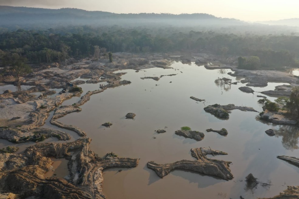 PF deflagra a Opera&ccedil;&atilde;o Alfeu 3 para combater garimpos ilegais em terra ind&iacute;genas em Mato Grosso &mdash; Foto: PF/MT