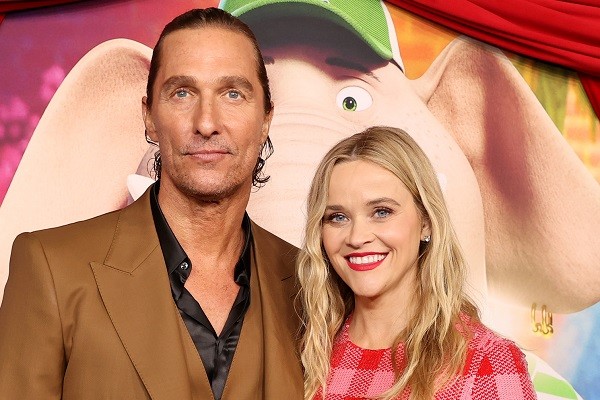 Matthew McConaughey e Reese Witherspoon no evento de lançamento de Sing 2 (2021), continuação de Sing: Quem Canta Seus Males Espanta (2016) (Foto: Getty Images)
