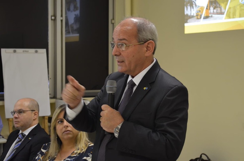 Juarez Cunha, presidente dos Correios, em evento no dia 12 de abril â€” Foto: ReproduÃ§Ã£o