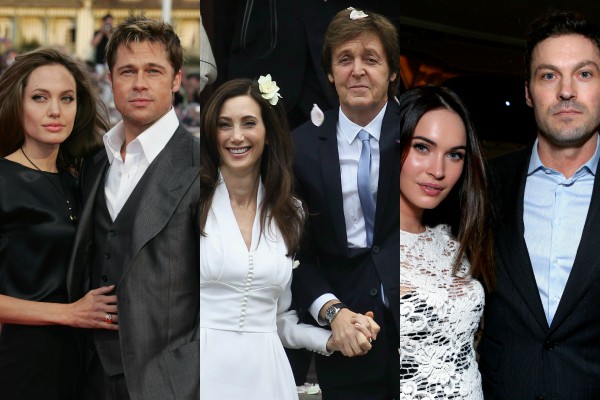 Angelina Jolie e Brad Pitt, Nancy Shevell e Paul McCartney, Megan Fox e Brian Austin Green (Foto: Getty Images)