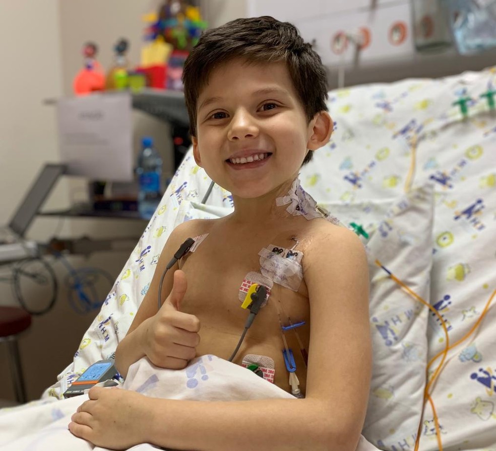 Vitor Ribas da Silva, de 6 anos, passou por transplante do coração no Hospital da Criança e Maternidade — Foto: HCM/Divulgação