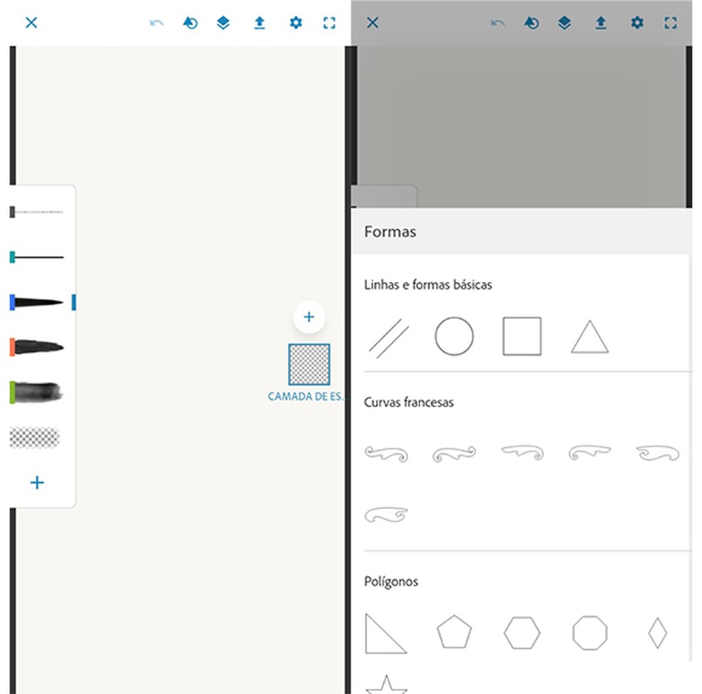 Adobe Sketch é um app de caderno virtual para desenhos e esboços — Foto: Reprodução/Marcela Franco