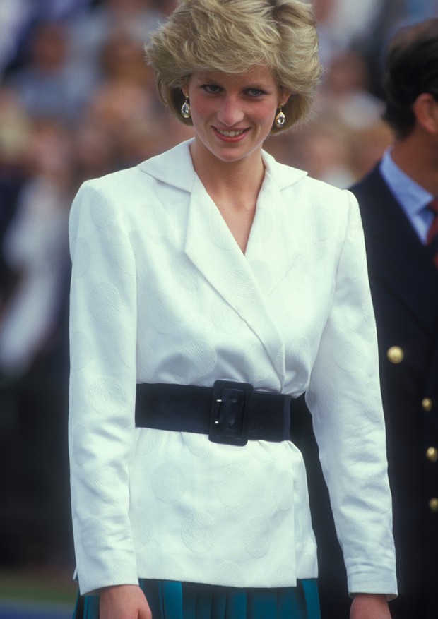 Diana lors du trophée de Polo Cartier le 27 juillet 1986 à Windsor, Royaume-Uni. (Photo by Pool De KEERLE-FRANCOLON/Gamma-Rapho via Getty Images) (Foto: Gamma-Rapho via Getty Images)
