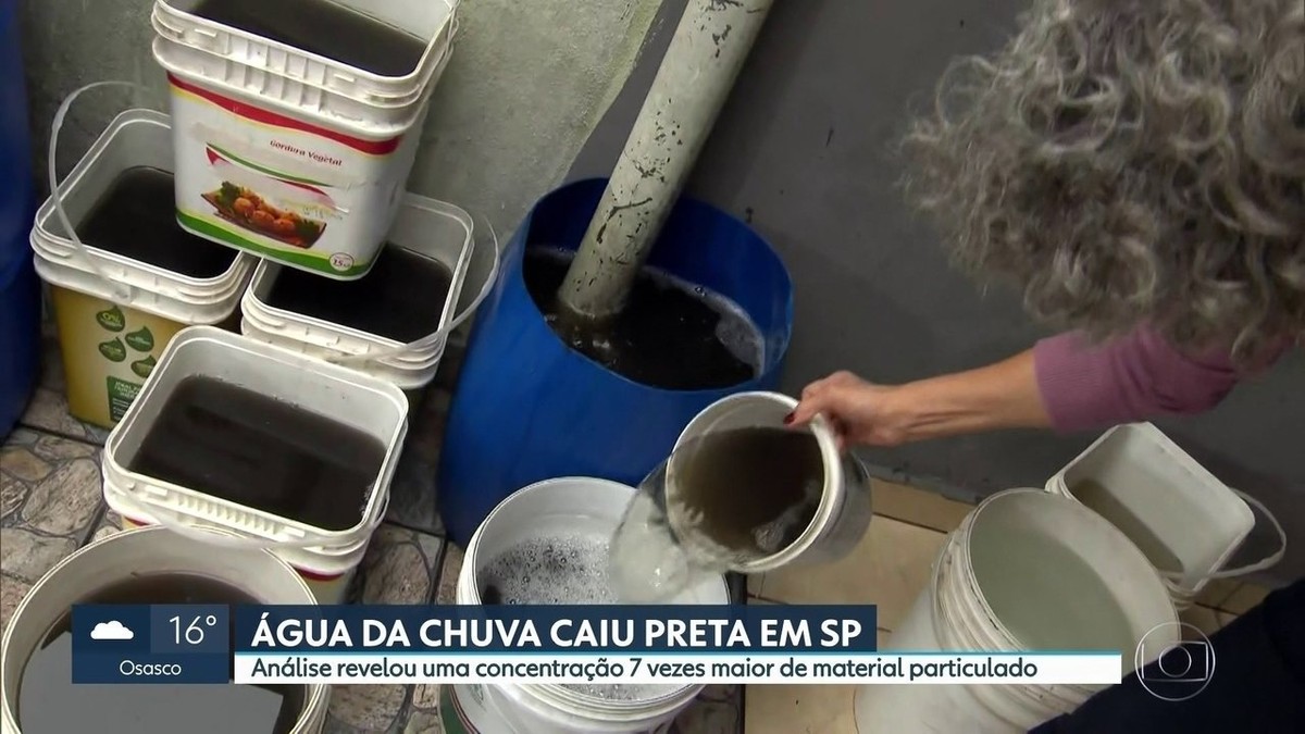 Análises confirmam presença de partículas de queimadas maior do que o normal em água de chuva preta de SP