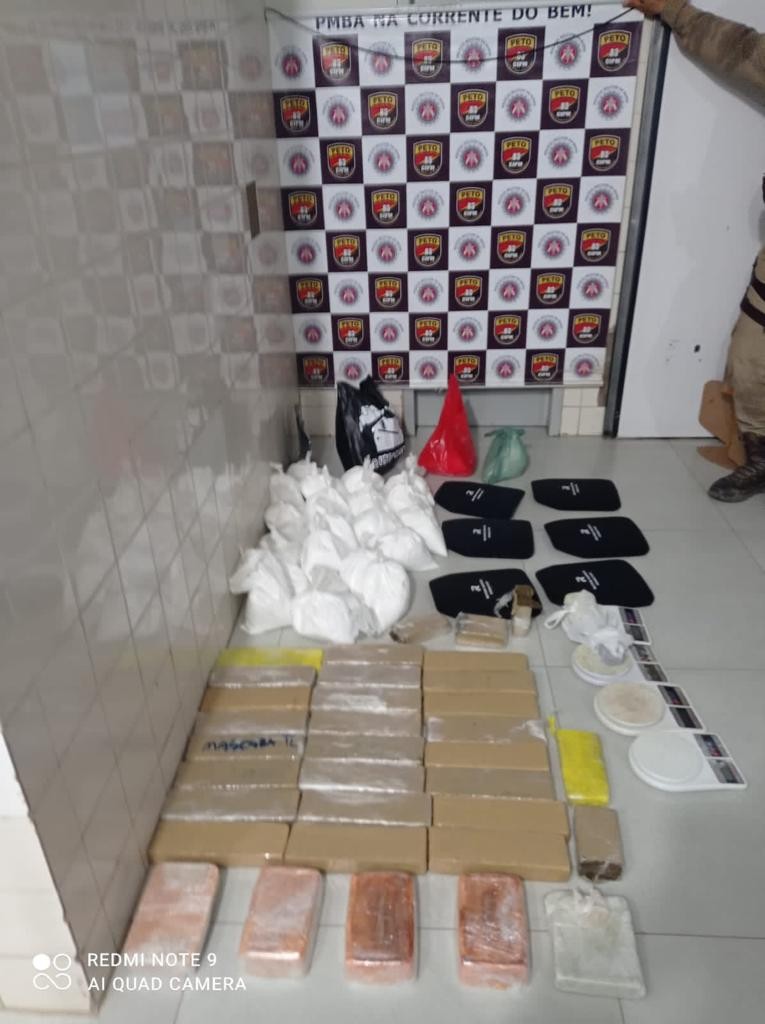 PM apreende 47 quilos de maconha, crack e cocaína em Barreiras, no oeste da Bahia