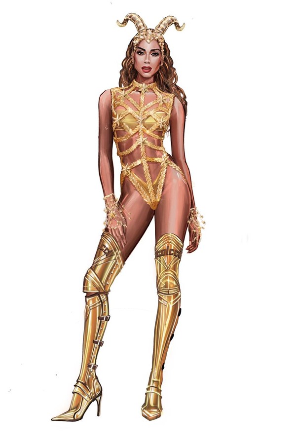 Anitta usa look dourado inspirado no signo de áries para live de carnaval (Foto: Divulgação)