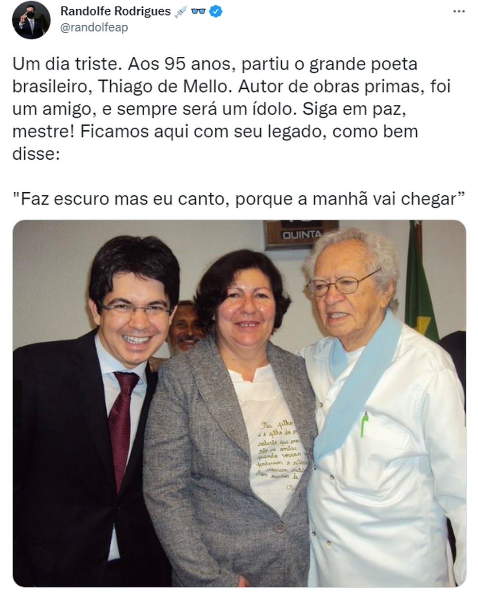 Randolfe é senador pelo Amapá — Foto: Reprodução/Twitter