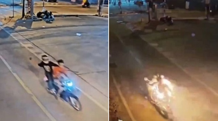 Casal de namorados em moto é confundido com rivais é acaba incendiado por membros de gangue na Tailândia