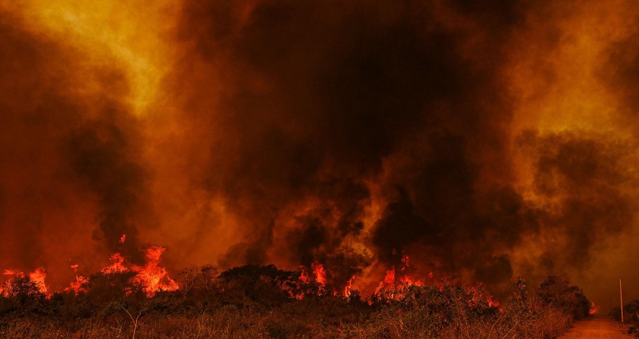 Mato Gosso MT 13 09 2020-Incêndio no Pantanal A Delegacia de Meio Ambiente (Dema) apura quem são os possíveis responsáveis pelos focos de incêndio, que deram início a grandes queimadas no Pantanal. As