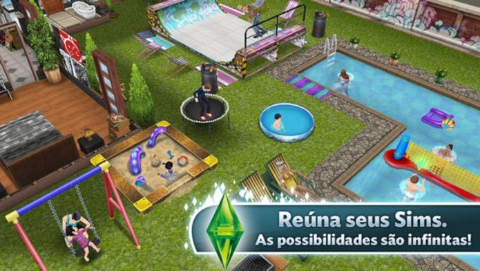 Crie seus própriso Sims e reúna-se com os personagens de amigos na versão mobile do game(Divulgações)