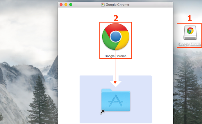 Arrastando o ?cone do Google Chrome para a pasta Aplicativos (Foto: Reprodu??o/Edivaldo Brito)