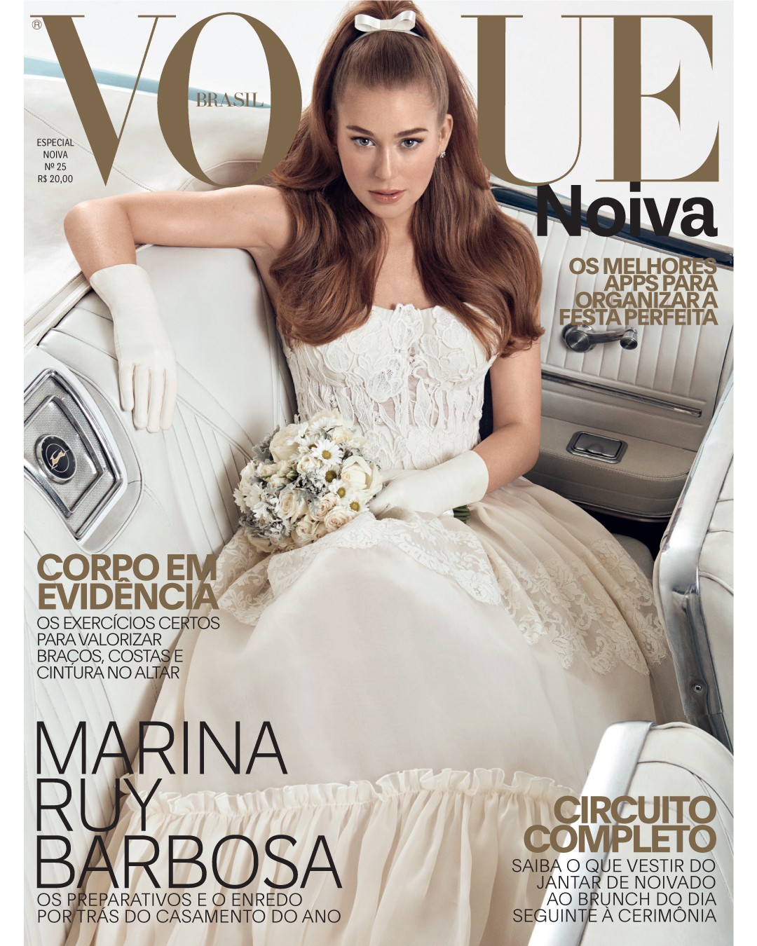Marina Ruy Barbosa usa vestido Dolce & Gabbana, luvas B.Luxo e buquê Florinda (Foto: Gil Inoue. Styling: Alexandra Benenti e beleza de Silvio Giorgio)