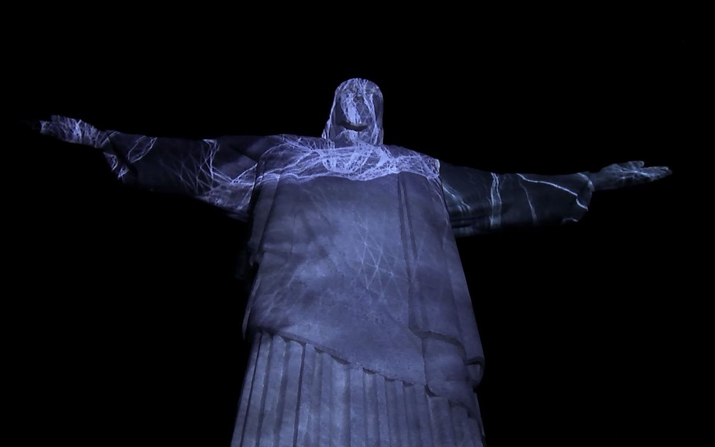 O Cristo Redentor entrará no clima da festa da virada na noite de réveillon — Foto: Reprodução / Projeta Rio