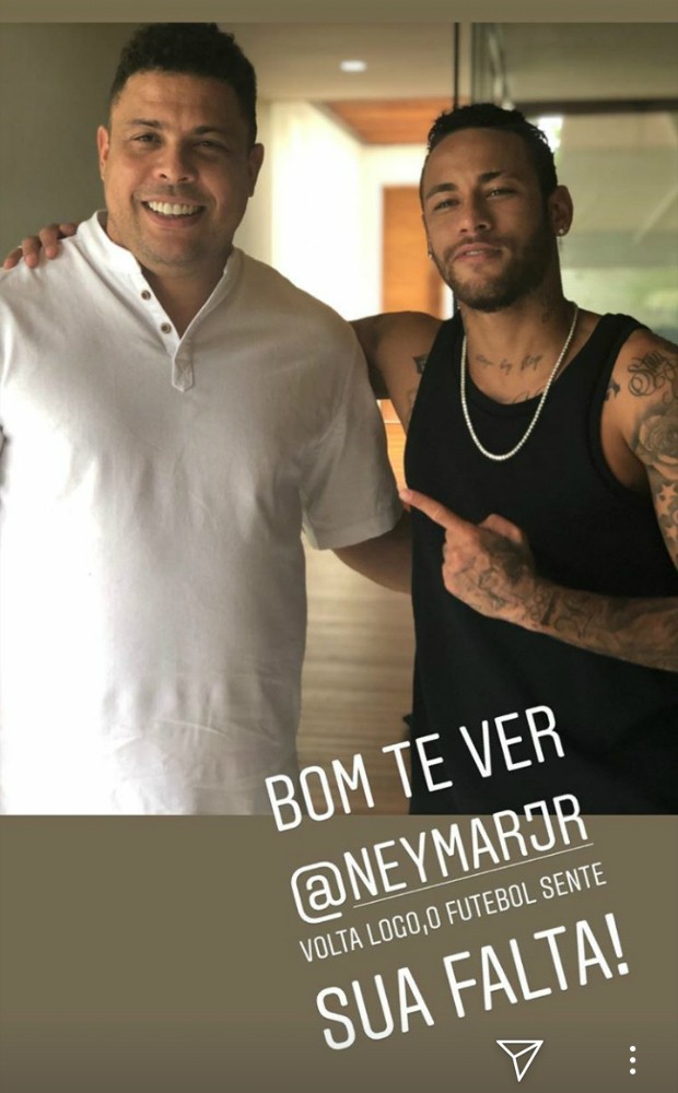 Ronaldo visita Neymar (Foto: Reprodução Instagram)