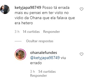 Ohana Lefundes responde comentários sobre namoro (Foto: Reprodução / Instagram)