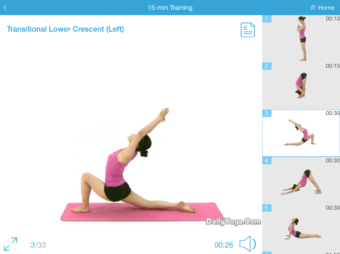 O app Daily Yoga oferece vários exercícios (Foto: Reprodução/Lívia Dâmaso)
