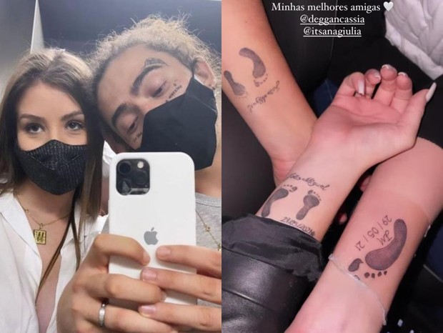 Amigas de Maria Lina fazem tatuagem para João Miguel (Foto: Reprodução/Instagram)