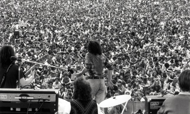 Joe Cocker no Festival de Woodstock, em agosto de 1969