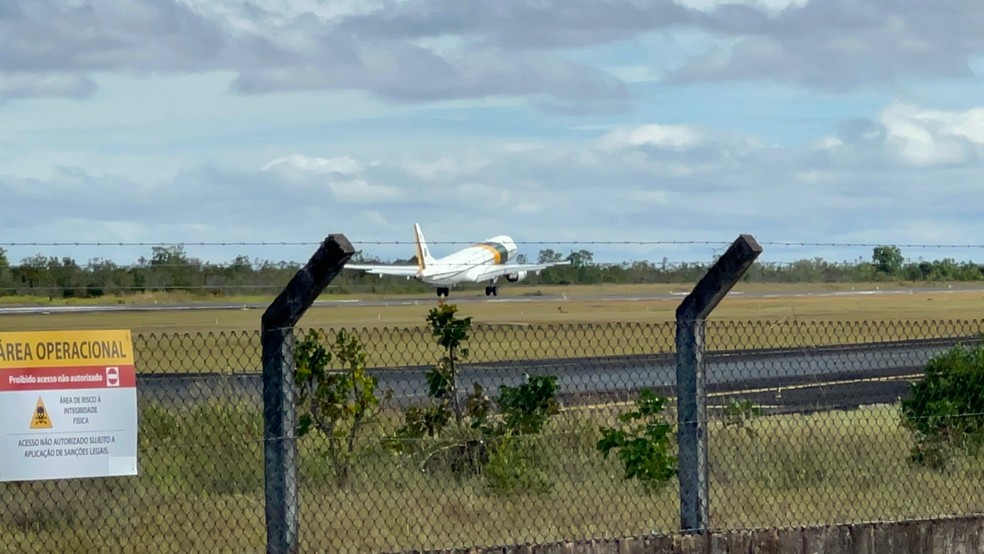 Avio presidencial com a Lula pousa em Boa Vista  Foto: Caque Rodrigues/g1 RR