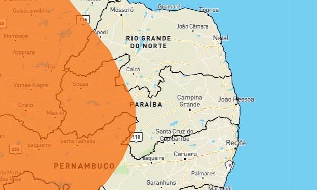 Inmet emite alerta laranja de chuvas intensas para cidades da Paraíba; veja lista