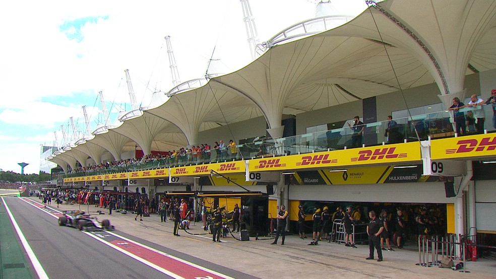 Autódromo de Interlagos durante Grande Prêmio do Brasil de Fórmula 1, em 2019 — Foto: Reprodução TV Globo