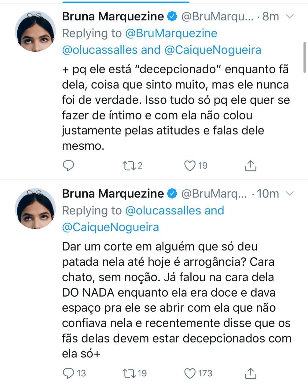 Bruna Marquezine reage a Manu confinada no quarto branco do BBB 20 (Foto: Reprodução/Instagram)