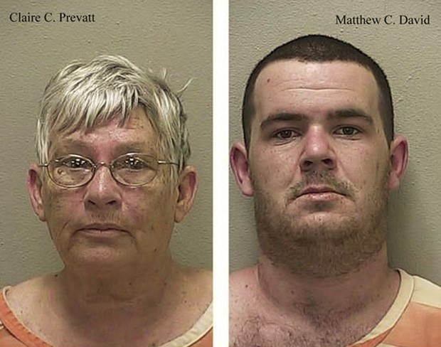 Claire Prevatt e Matthew Christopher roubaram itens do vizinho de mais de 20 anos de convivência (Foto: Divulgação/Marion County Sheriff's Office)