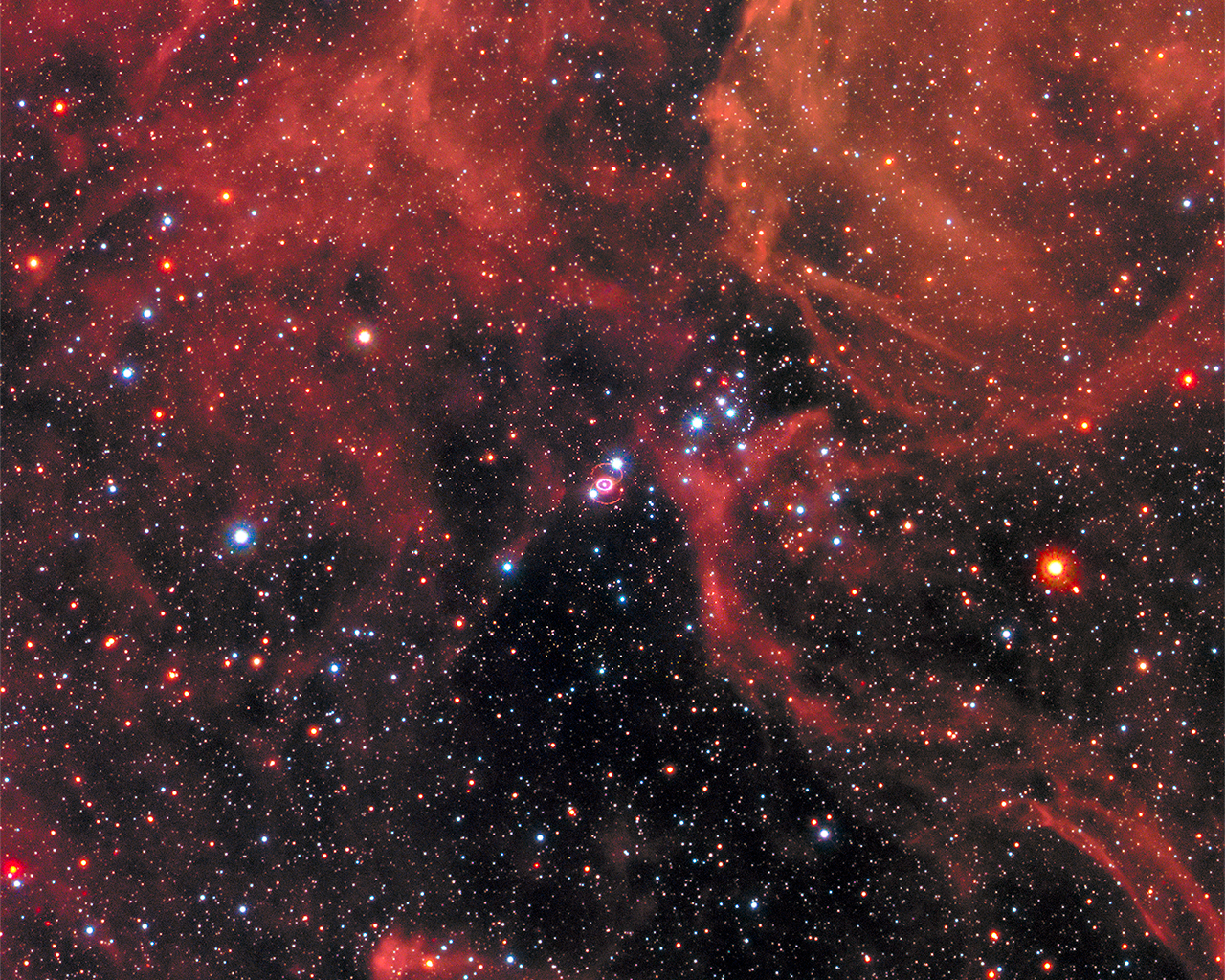 Supernova 1987A dentro da Grande Nuvem de Magalhães (Foto: NASA, ESA, STScI/AURA)