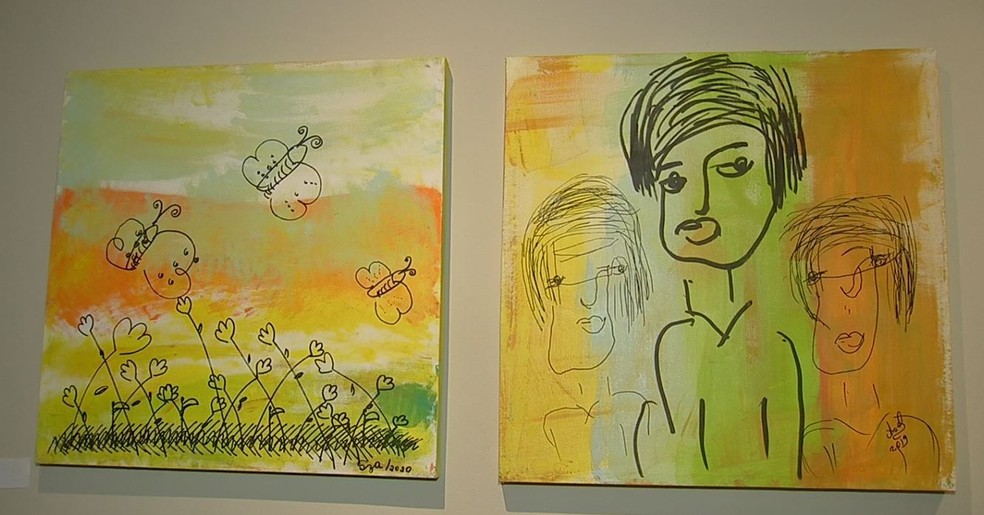 Imagens da exposição Invisuais, em galeria de Fortaleza. — Foto: Reprodução/TV Verdes Mares