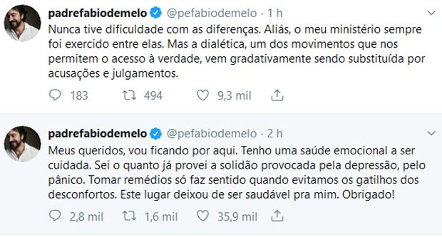Padre FÃ¡bio de Melo deixa o Twitter (Foto: ReproduÃ§Ã£o/Twitter)