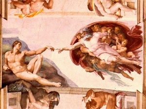 Detalhe da Capela sistina, de Michelangelo: a criação de Adão (Foto: Divulgação)