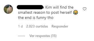 Fãs criticam Kim Kardashian nos comentários (Foto: Reprodução/Instagram)