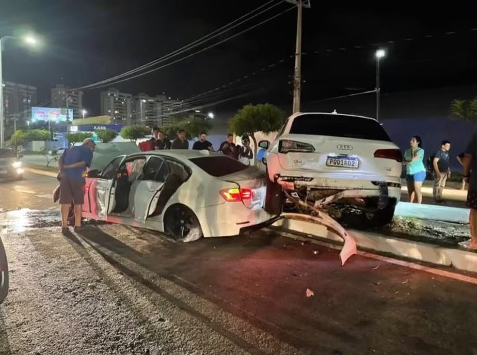 Acidente envolvendo três carros é provocado por motorista com sinais de embriaguez em São Luís — Foto: Reprodução