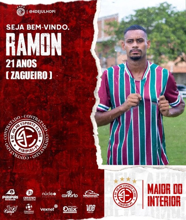 Ramon, zagueiro do 4 de Julho  — Foto: Divulgação/4 de Julho