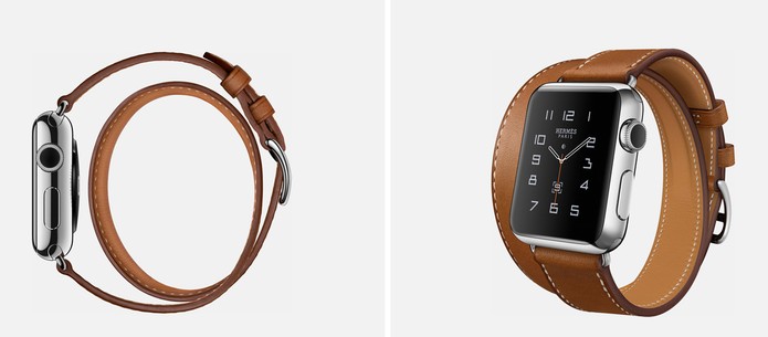 Modelo do Apple Watch com a Hermès com pulseira dupla (Foto: Divulgação/Apple)