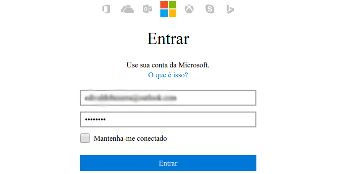 Acessando a conta Microsoft (Foto: Reprodução/Edivaldo Brito)