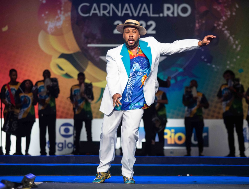 Wilson Dias, finalista no concurso de Rei Momo do Carnaval 2022 no Rio  Foto: Fernando Maia/g1