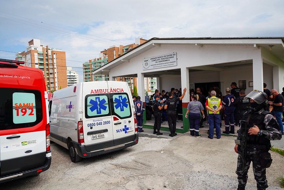 Centro médico onde vítimas foram atendidas dentro do Complexo  — Foto: Secretaria de Administração Prisional/Divulgação