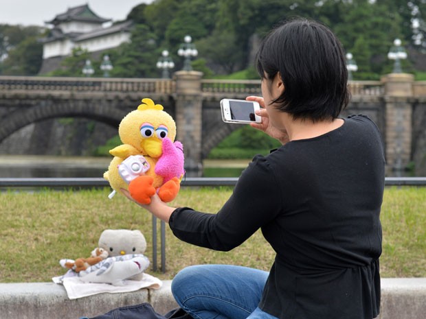 Bichos de pelúcia assistem jogo na Coreia do Sul 