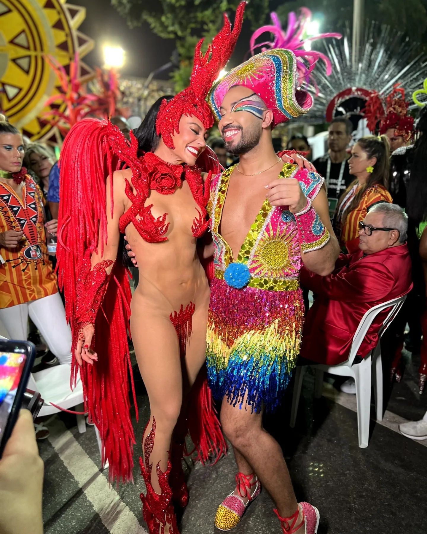 Gil do Vigor e Paolla Oliveira no Carnaval da Grande Rio (Foto: Instagram/Reprodução)