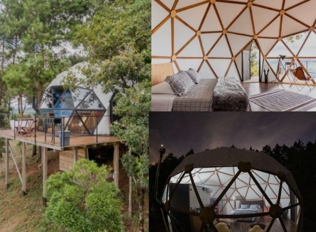 O domo geodésico em São Bento do Sapucaí (SP) fica a 1670 metros de atitude (Foto: Airbnb / Reprodução)