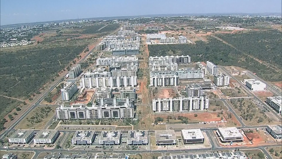 Imagem aérea do Noroeste, no final da Asa Norte, em Brasília — Foto: TV Globo/Reprodução